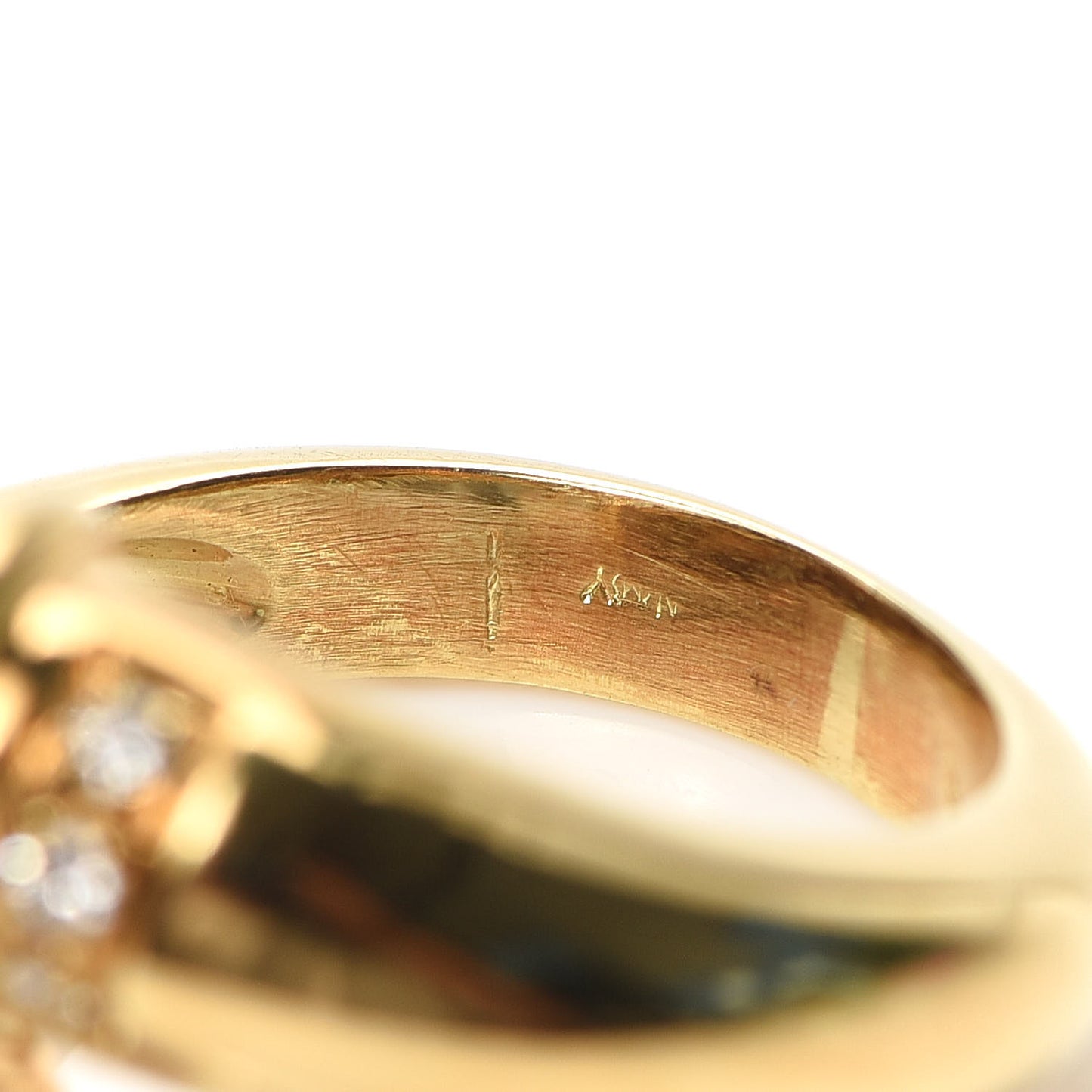 18K Yellow Gold Diamond Akoya Pearl 8-8.5mm Bypass Ring 50 5.5