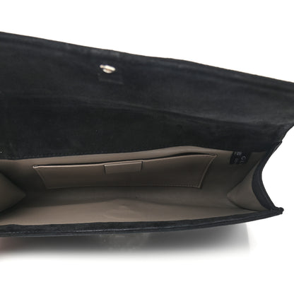 Gucci Velvet Crystal Interlocking Clutch Black 5 of 11
