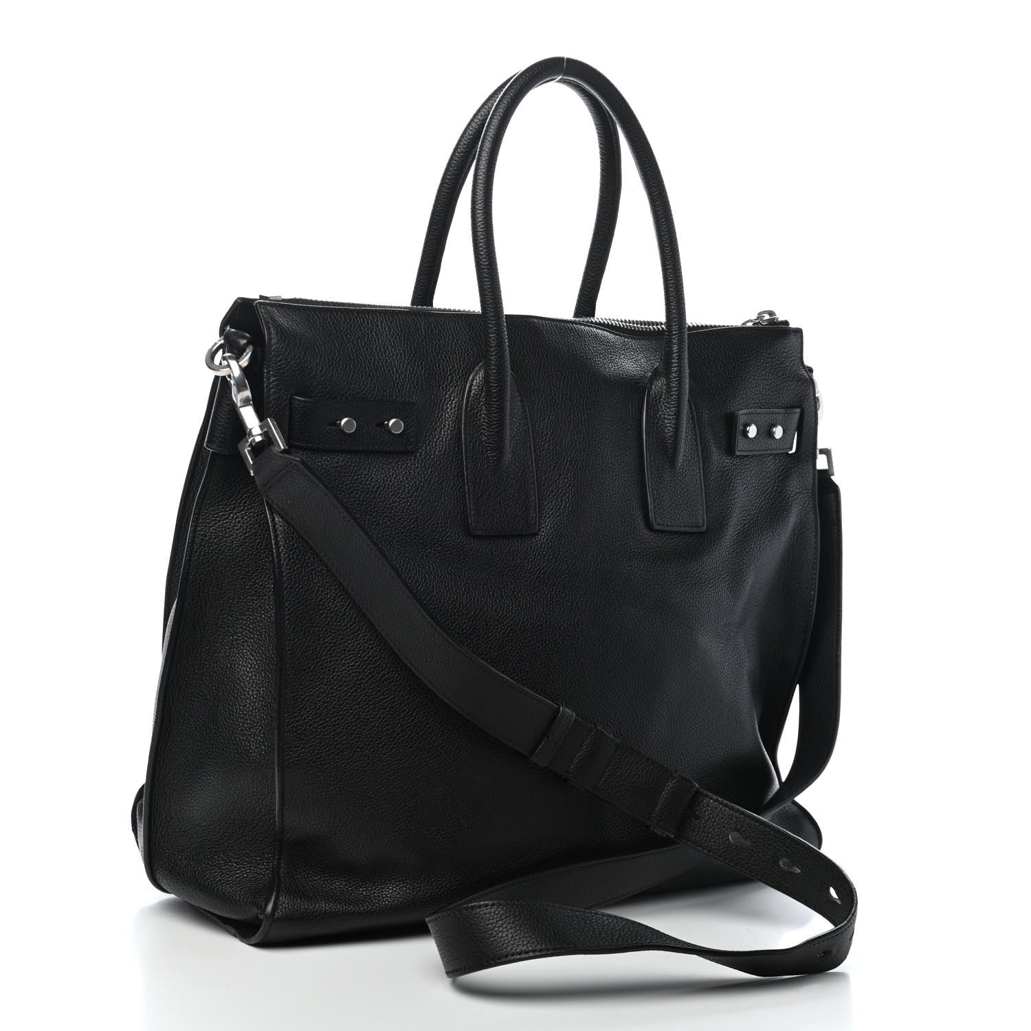 Saint Laurent Grained Calfskin Sac De Jour Souple North South Tote Black 3 of 11
