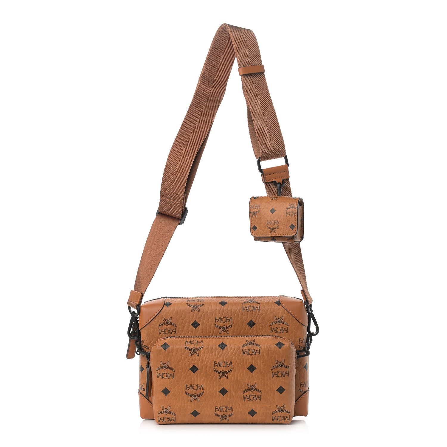 MCM Visetos Soft Berlin Multifunction Crossbody Cognac 1 of 9