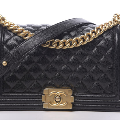 Chanel Caviar Quilted Medium Boy Flap Black 12 of 13