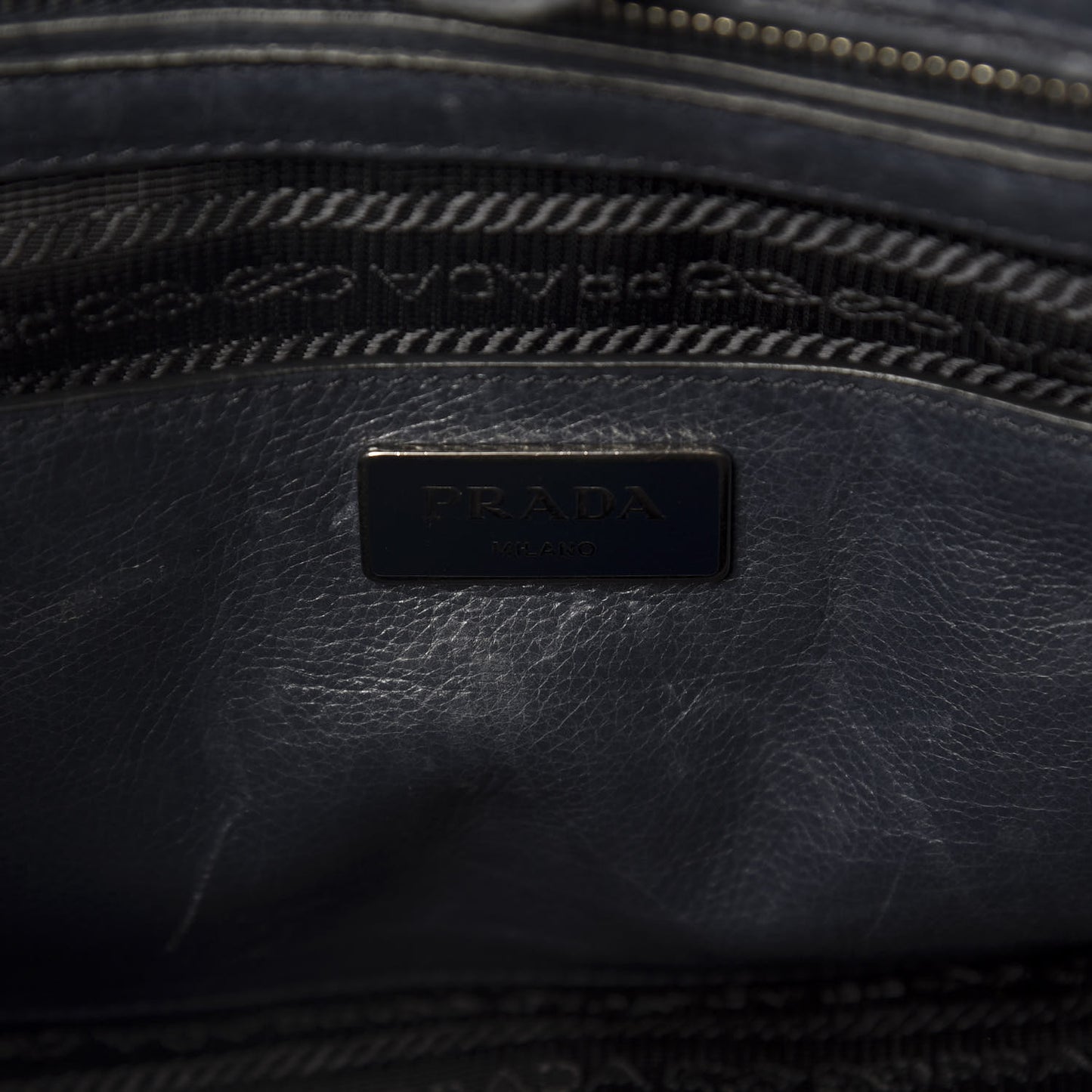Glace Calf Small Twin Pocket Tote Black