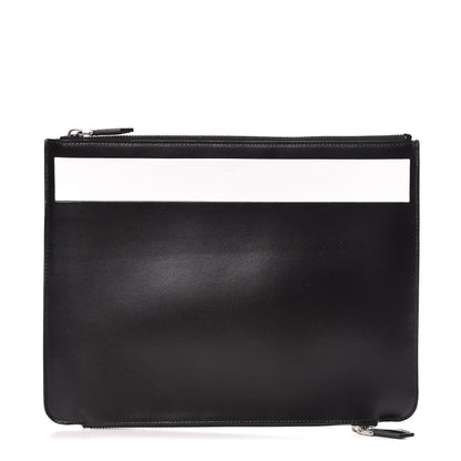 Givenchy Calfskin Large Double Zip Pouch Black White 1 of 7