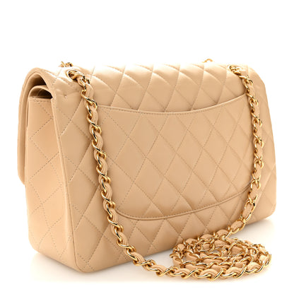 Chanel Lambskin Quilted Jumbo Double Flap Beige 3 of 11