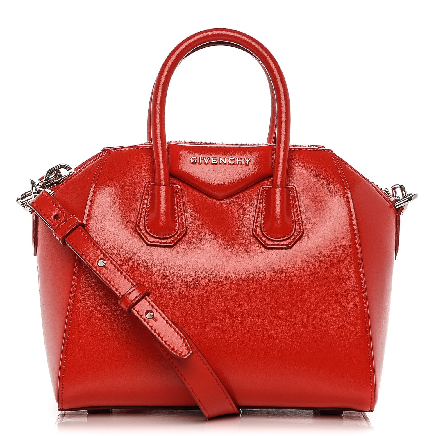 Givenchy Shiny Lord Calfskin Mini Antigona Red 1 of 6