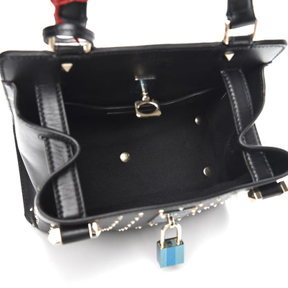 Valentino Garavani Calfskin Studded Small Joylock Satchel Black 5 of 8