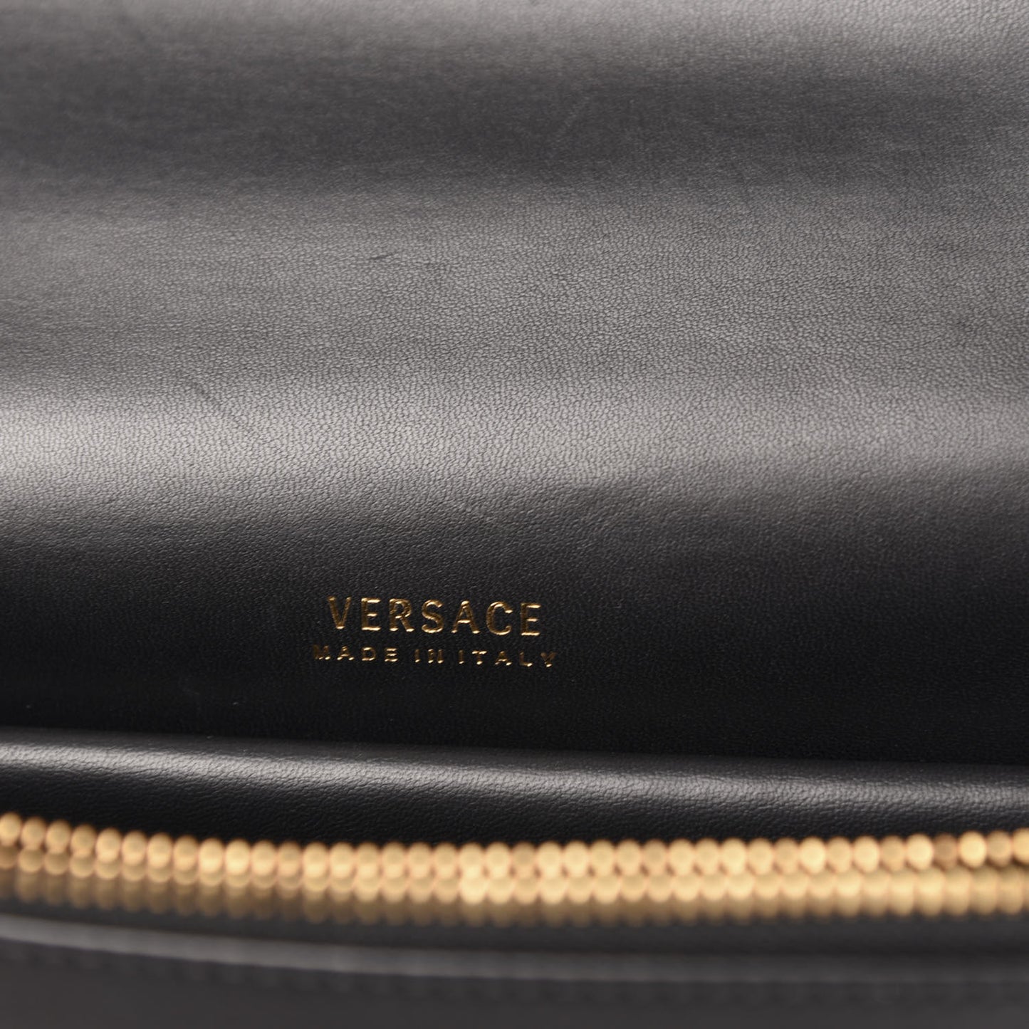 Vitello Barocco Virtus Top Handle Shoulder Bag Black