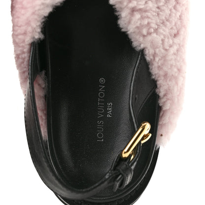 Louis Vuitton Shearling Calfskin Paseo Flat Comfort Sandal 38 Pink 7 of 10