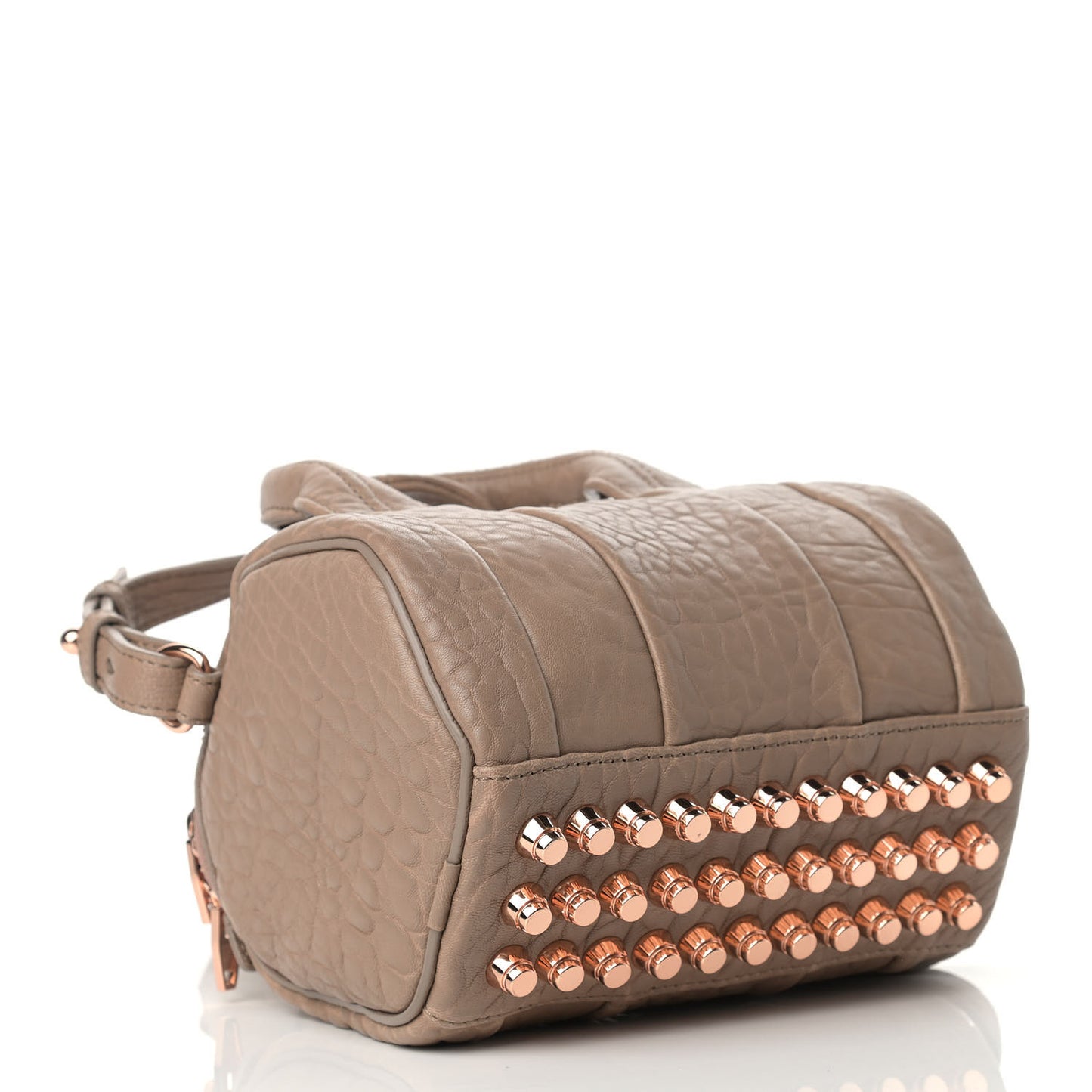 Pebbled Lambskin Mini Rockie Latte Rose Gold Hardware