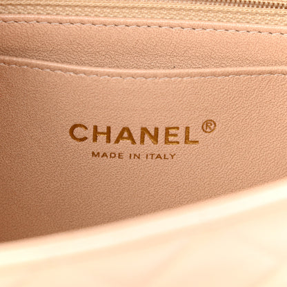 Chanel Iridescent Calfskin Quilted Mini Rectangular Flap Beige 6 of 11