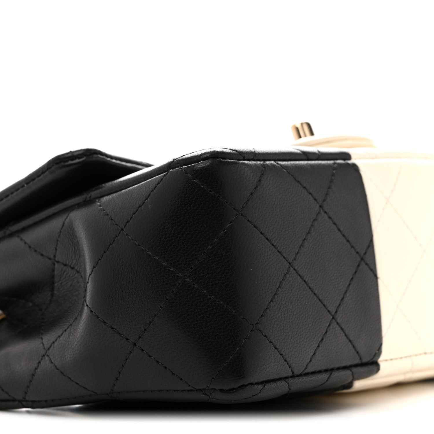 Chanel Lambskin Quilted Mini Rectangular Flap Black White 9 of 14
