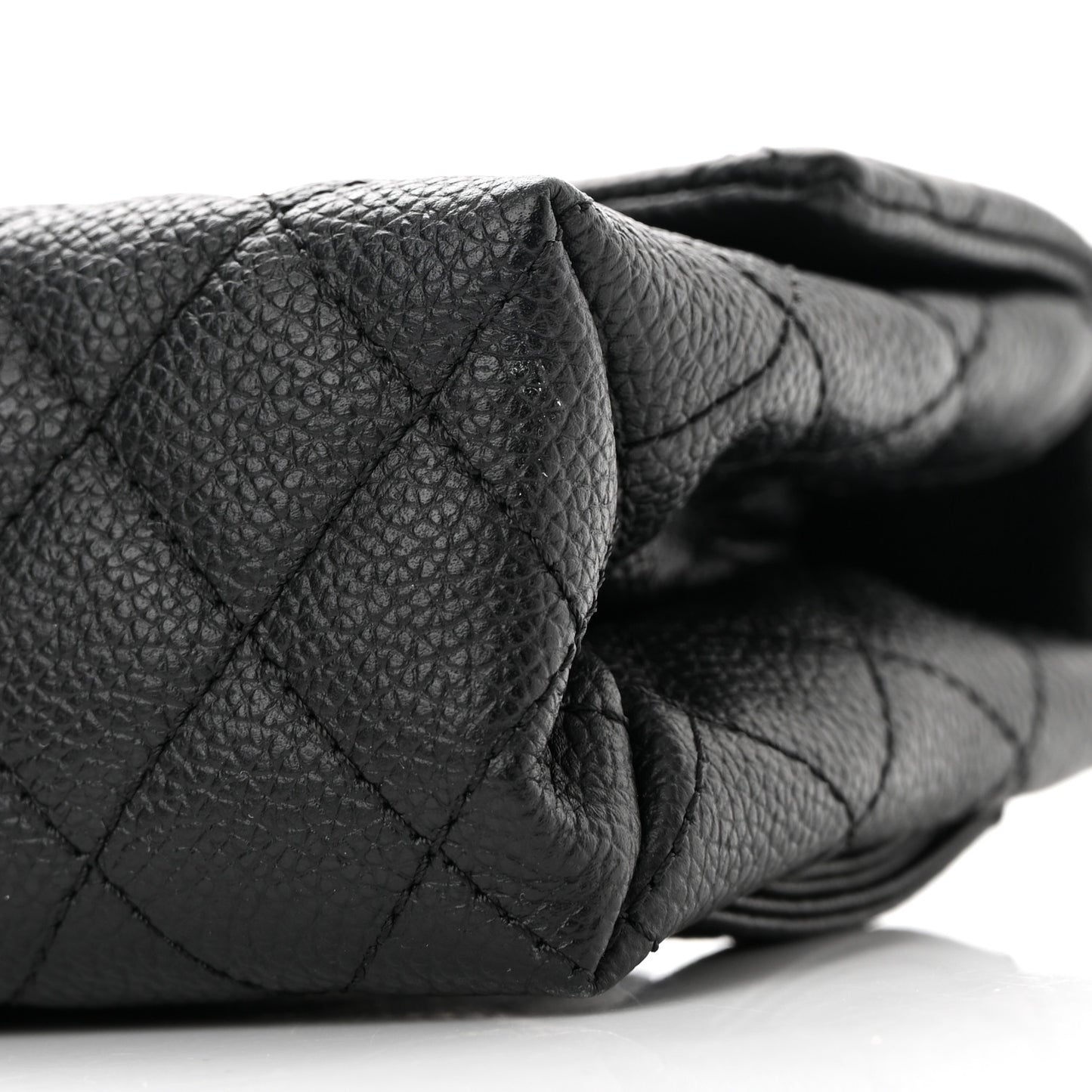 Grained Calfskin Quilted 2.55 Reissue Flap Belt Bag Clutch Black