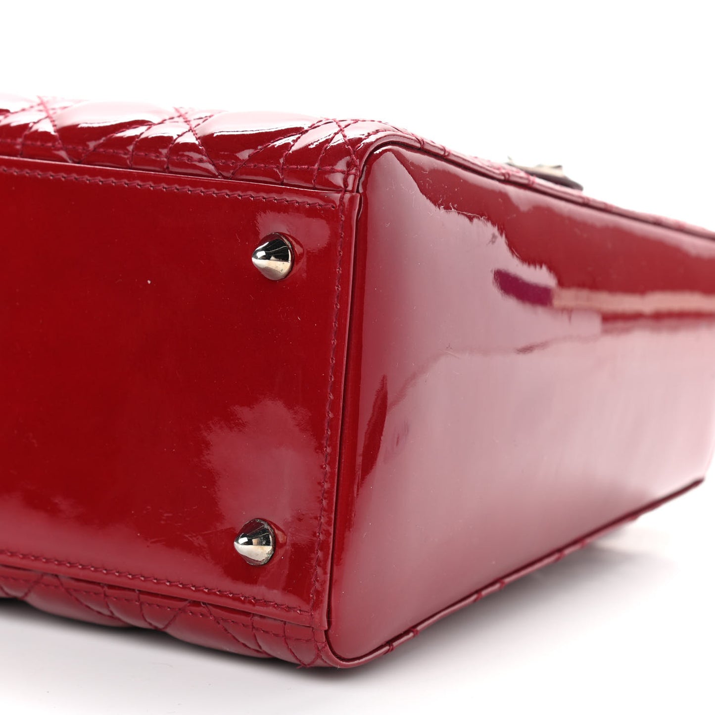 Patent Cannage Medium Lady Dior Red