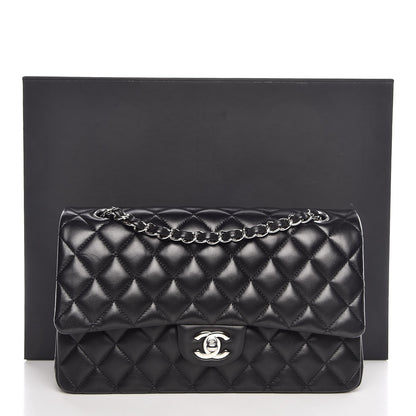 Chanel Lambskin Quilted Medium Double Flap Black 8 of 8