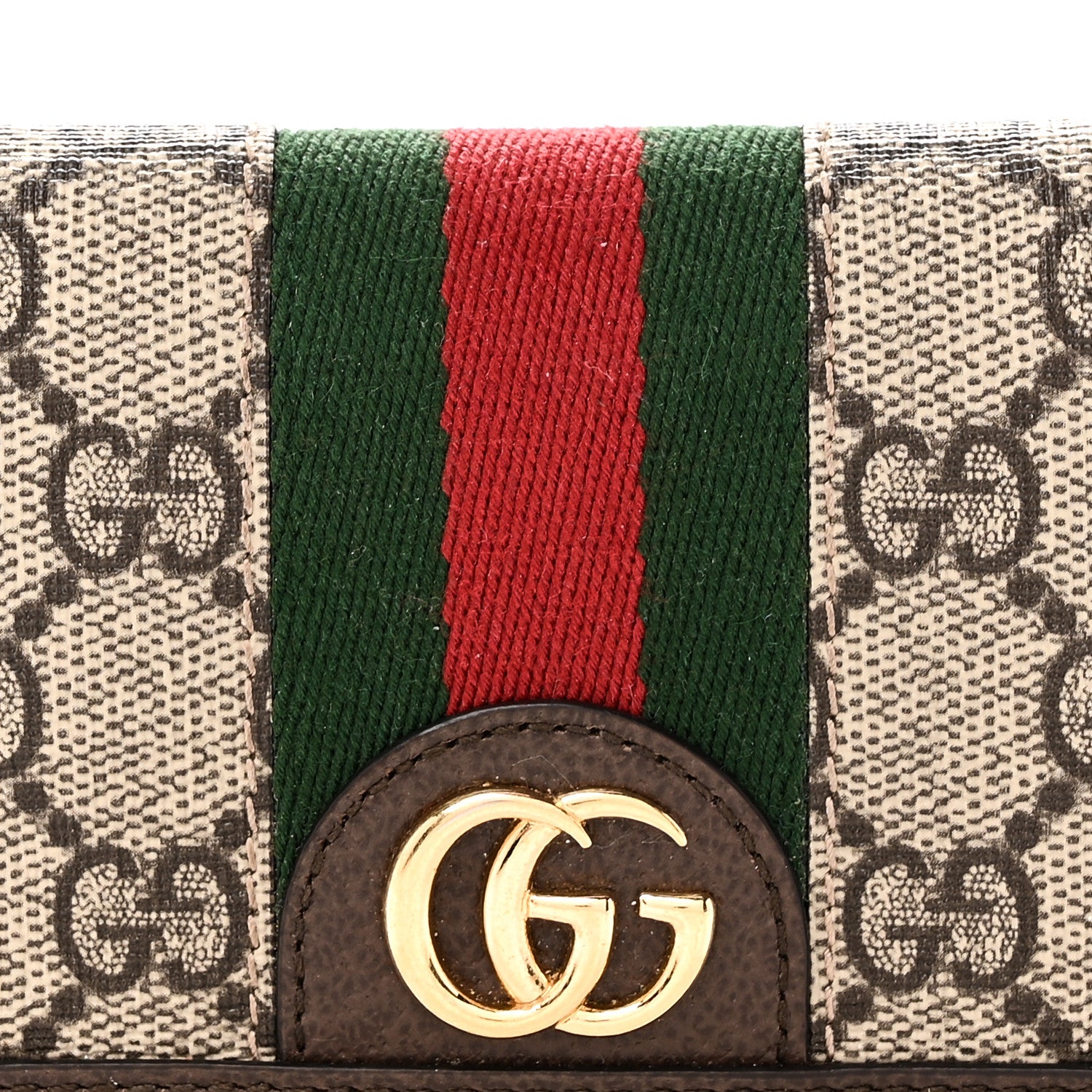 Gucci GG Supreme Monogram Web Ophidia Card Case Beige New Acero 9 of 9