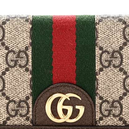 Gucci GG Supreme Monogram Web Ophidia Card Case Beige New Acero 9 of 9