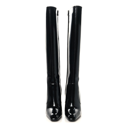 Saint Laurent Vitello Marilyn Auteuil 105 Knee High Zip Boots 41 Black 2 of 7
