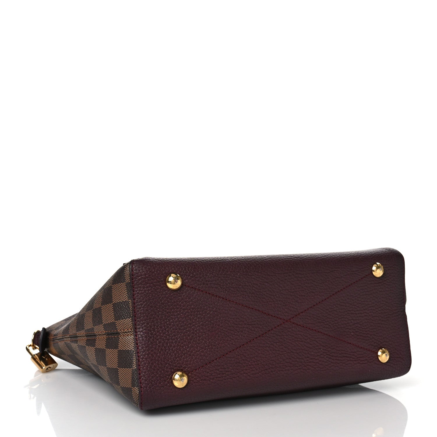 Louis Vuitton Damier Ebene Cuir Taurillon Hyde Park Fuchsia 4 of 7