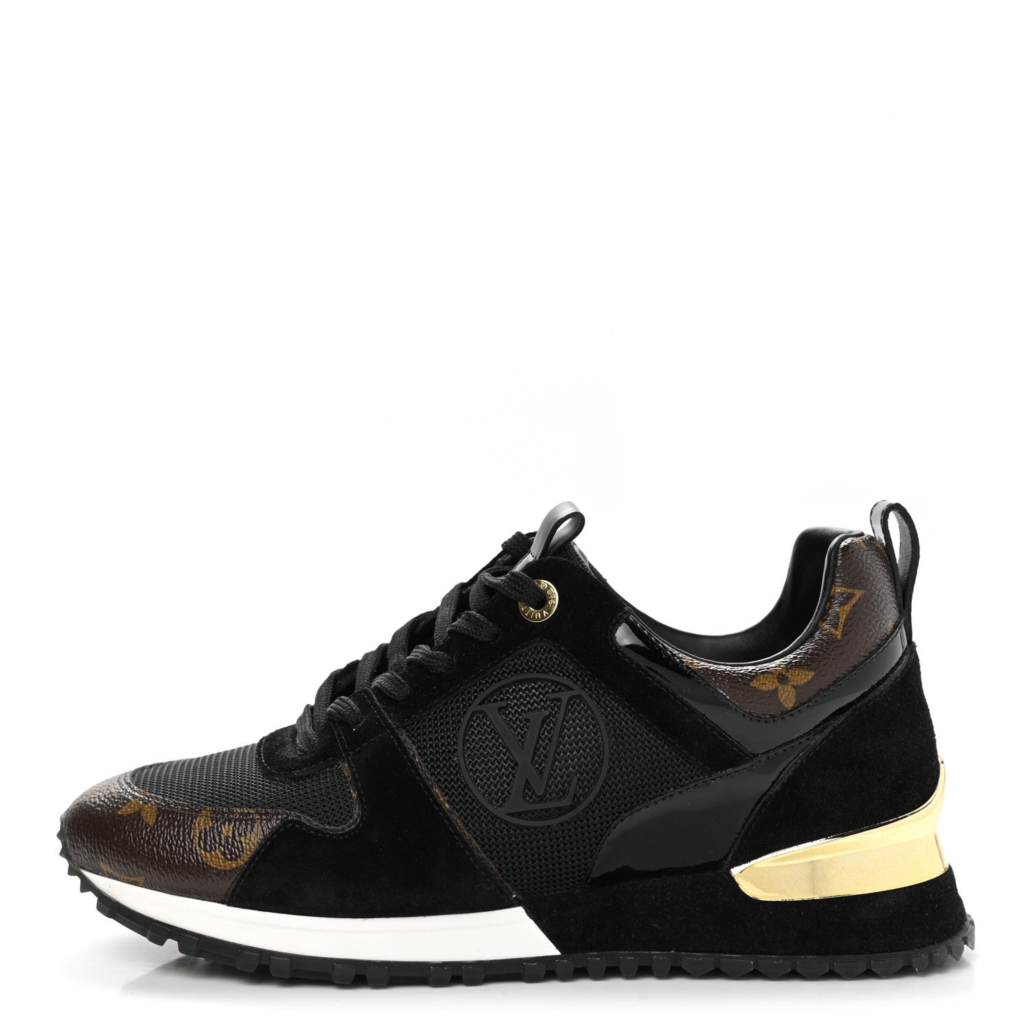 Louis Vuitton Suede Monogram Run Away Sneakers 37 Black 1 of 8