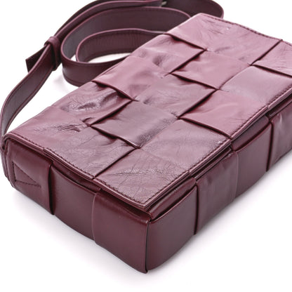 Bottega Veneta Paper Calfskin Maxi Intreccio Cassette Crossbody Bag Barolo 9 of 10