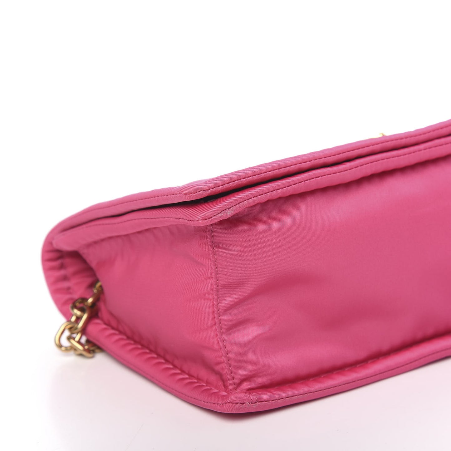 Nylon Tessuto Chain Shoulder Bag Fuxia