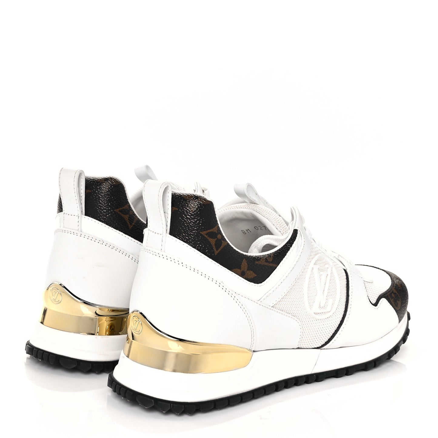Calfskin Monogram Run Away Sneakers 38.5 White