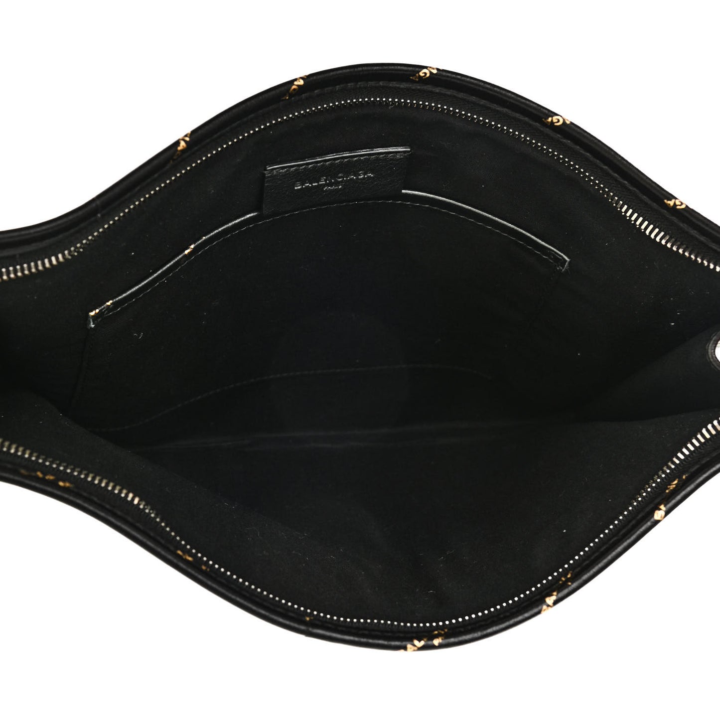 Agneau Allover Logo Pouch Black