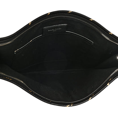Balenciaga Agneau Allover Logo Pouch Black 7 of 9