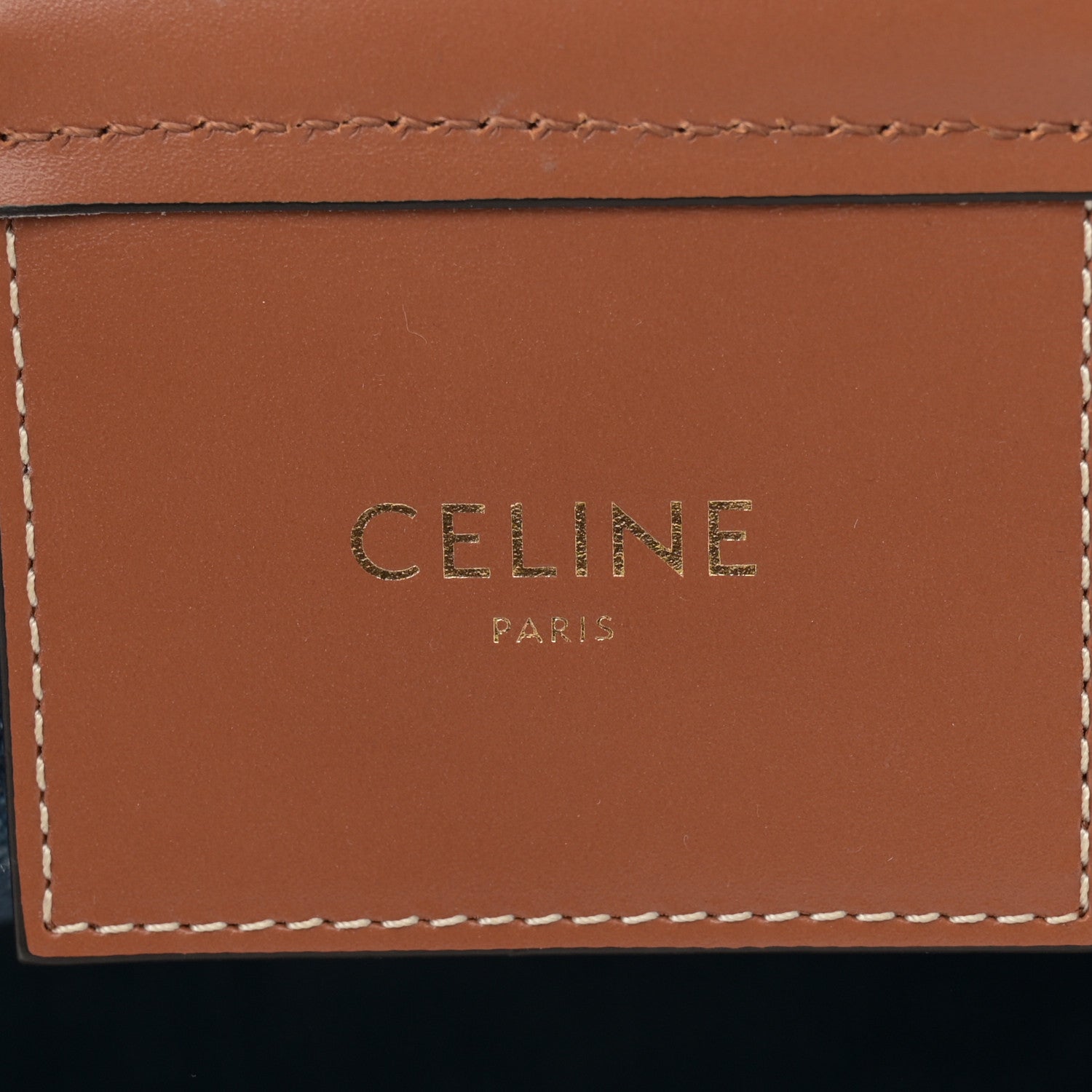 Celine Denim Calfskin Large Couffin Logo Tote Blue 6 of 10