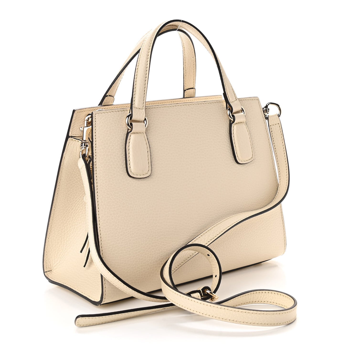 Dollar Calfskin Medium Soho Top Handle Satchel Ivoire