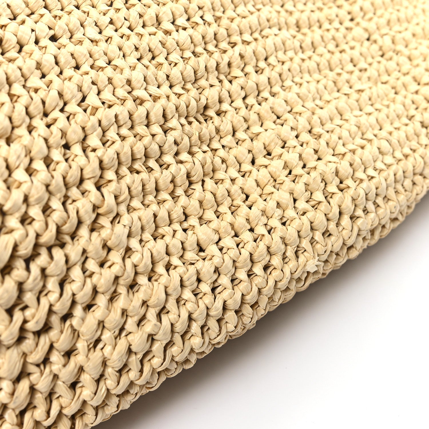 Prada Yarn Raffia Effect Crochet Embroidered Logo Tote Naturale 12 of 12