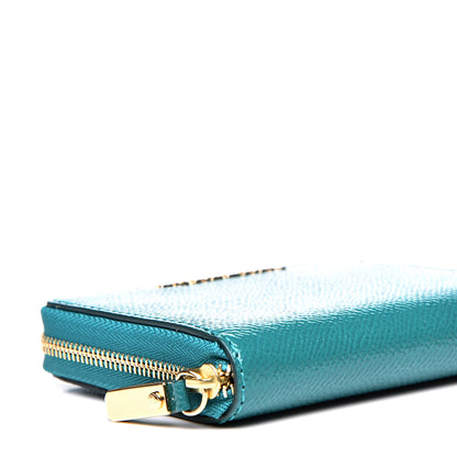 Burberry Patent London Compact Zip Around Wallet Aqua Green 7 of 10