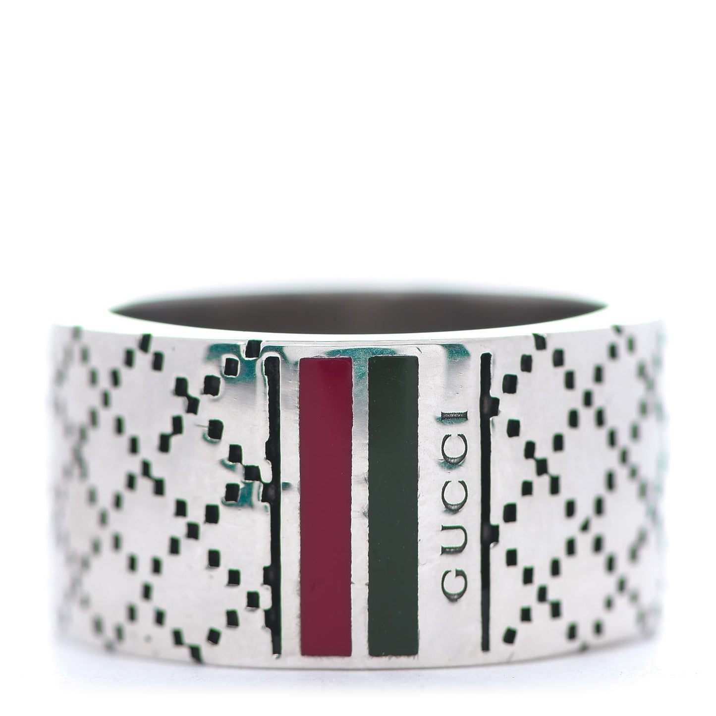 Sterling Silver Enamel Diamantissima Band Ring 61 9.5