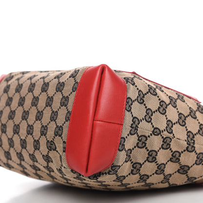 Gucci Monogram Large Tote Navy Red 7 of 10