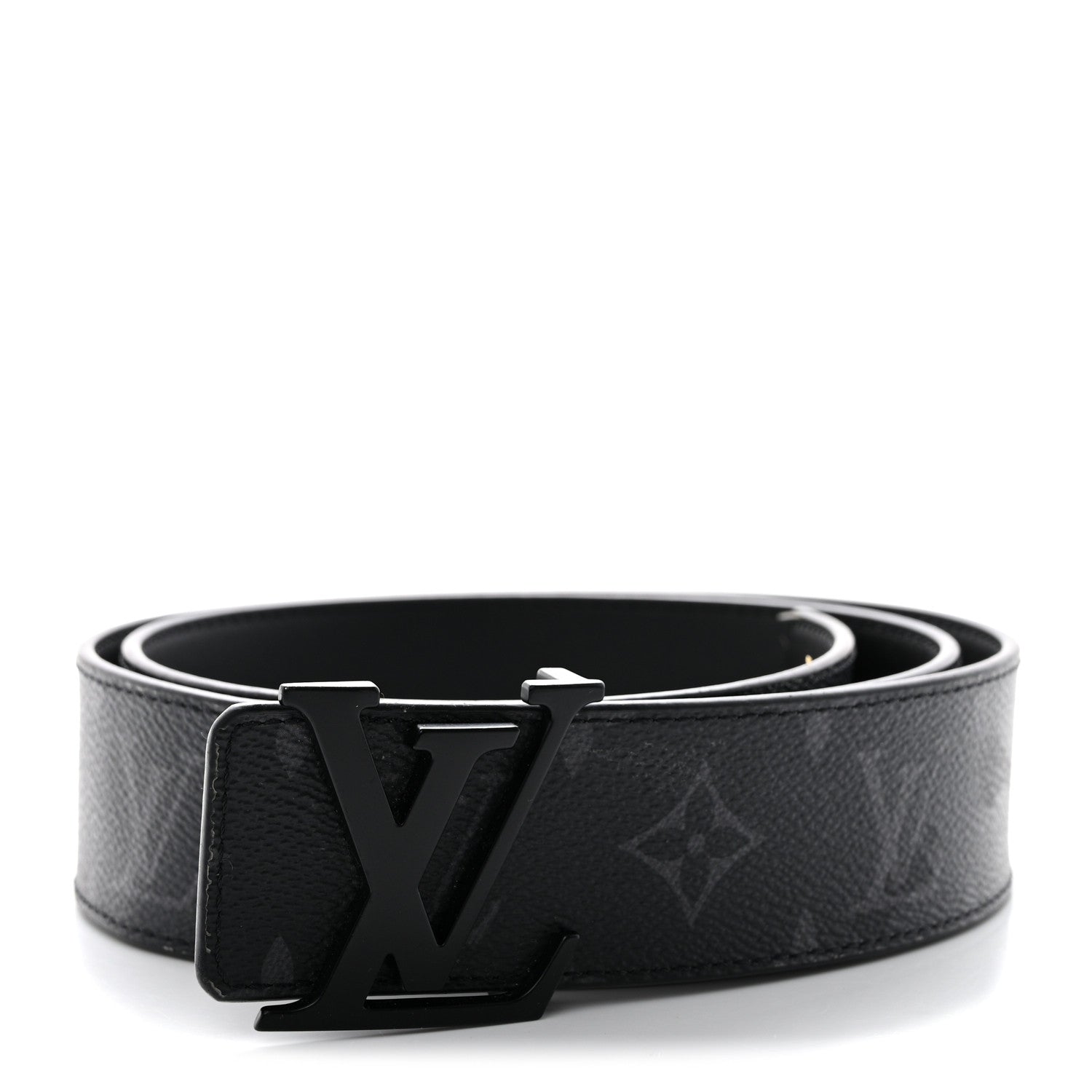 Louis Vuitton Monogram Eclipse Taigarama 40mm LV Initiales Reversible Belt 90 36 Black 1 of 8