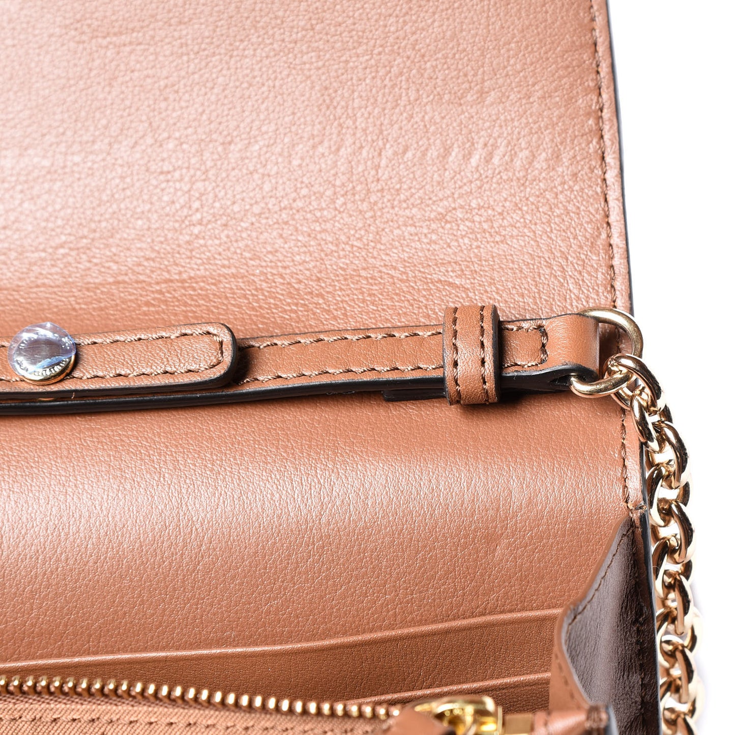 Calfskin Horseferry Check Henley Wallet On Chain Tan