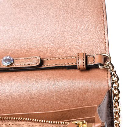 Burberry Calfskin Horseferry Check Henley Wallet On Chain Tan 8 of 11