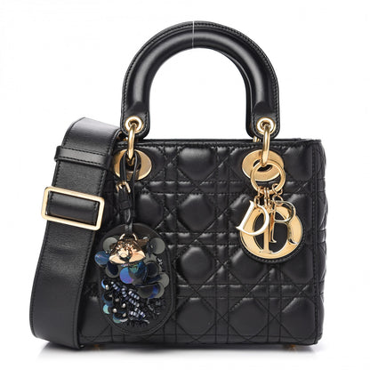Christian Dior Lambskin Cannage Small Jeweled Lady Dior Black 1 of 9