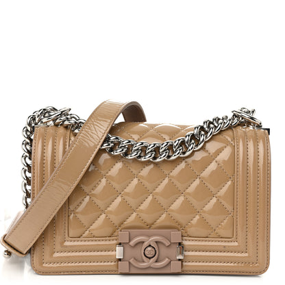 Chanel Patent Calfskin Small Boy Flap Plexiglass Beige 1 of 10