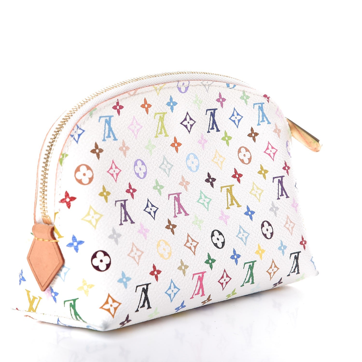 Louis Vuitton Monogram Multicolor Cosmetic Pouch White Litchi 3 of 6