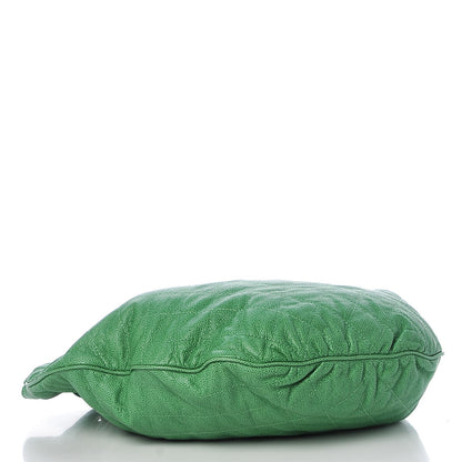 Chanel Crumpled Grained Calfskin Drawstring Tote Green 4 of 7