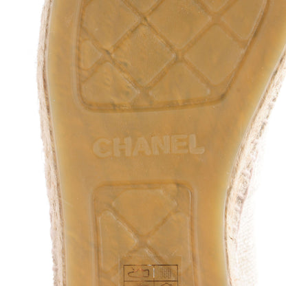 Chanel Toile Sequin CC Espadrilles 38 Beige Black 14 of 18