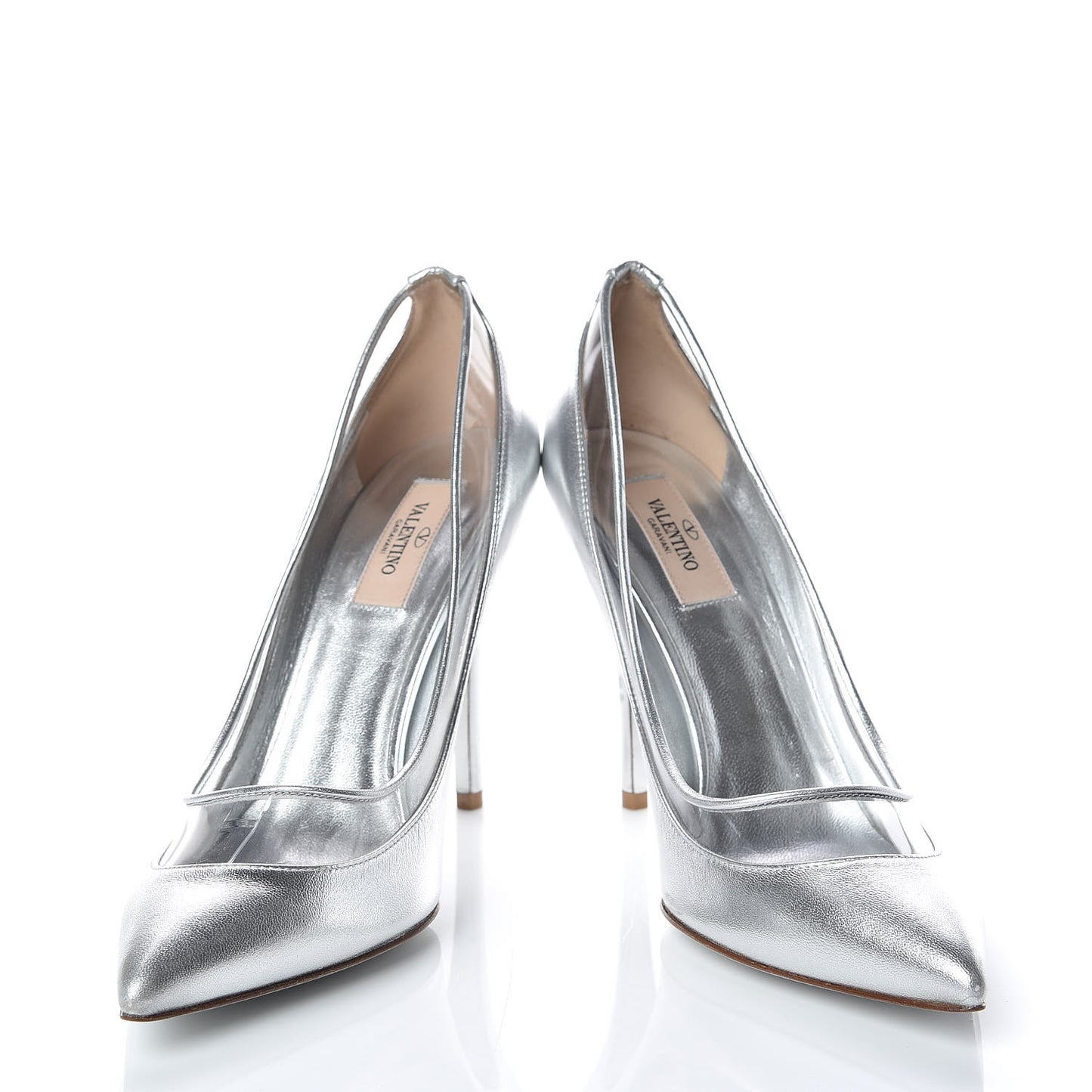 Metallic Nappa PVC Dollybow Pumps 39 Silver