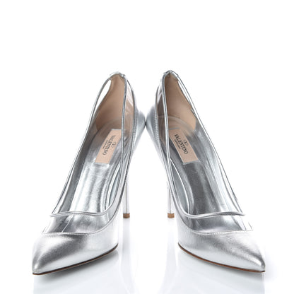 Valentino Garavani Metallic Nappa PVC Dollybow Pumps 39 Silver 5 of 18