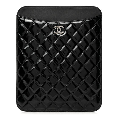 Chanel Patent Quilted Brilliant iPad Case Black 1 of 9