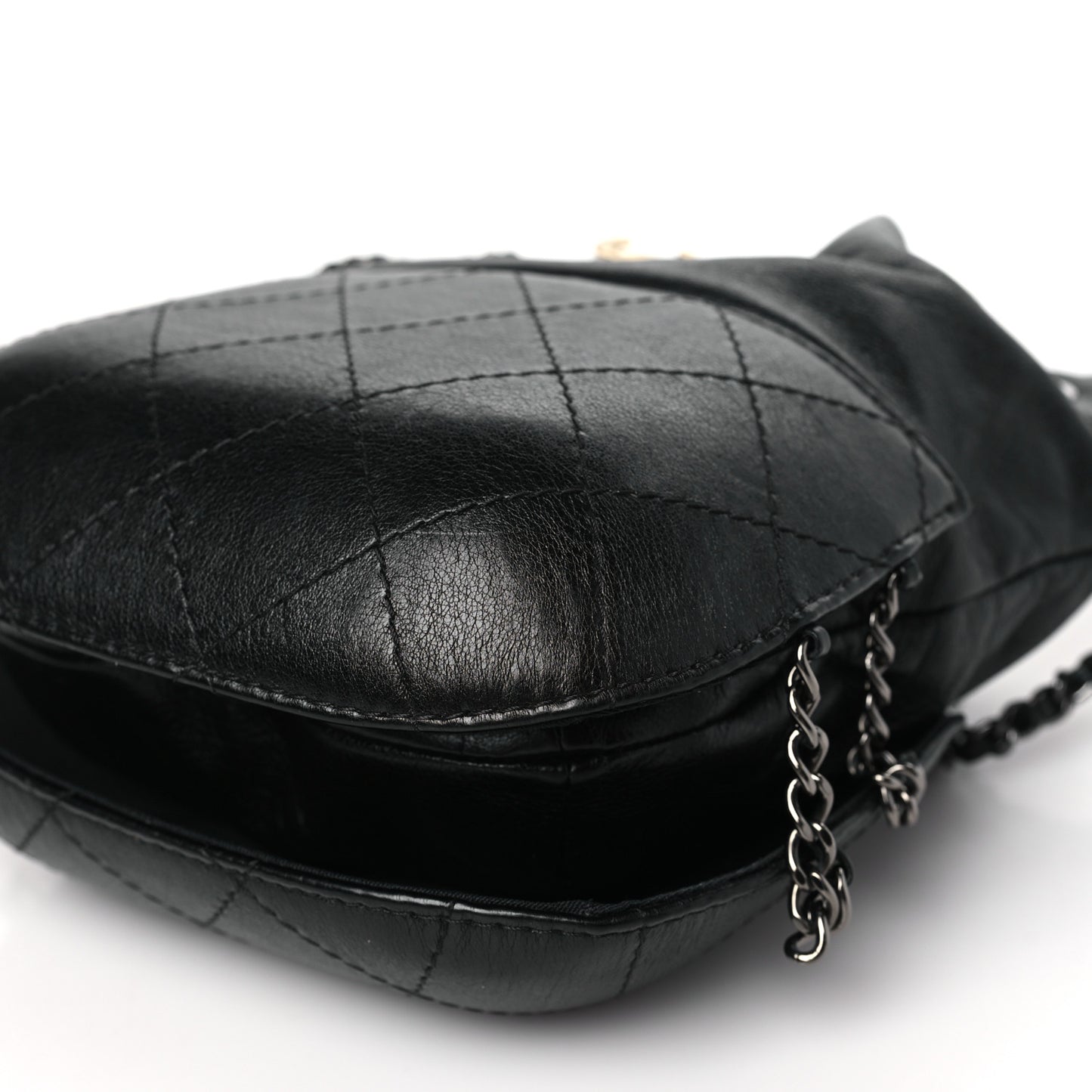 Calfskin Quilted Small Gabrielle Bucket Black