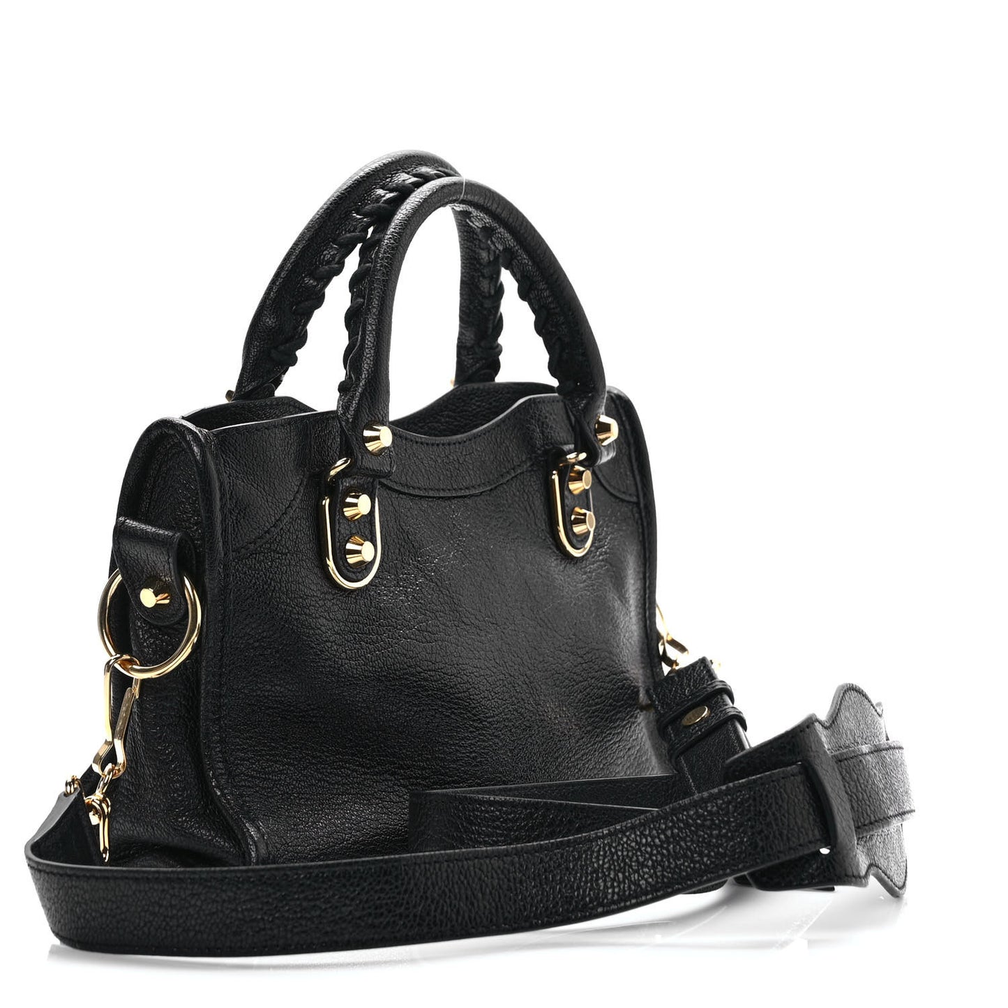 Chevre Gold Metallic Edge Hardware Mini City Black