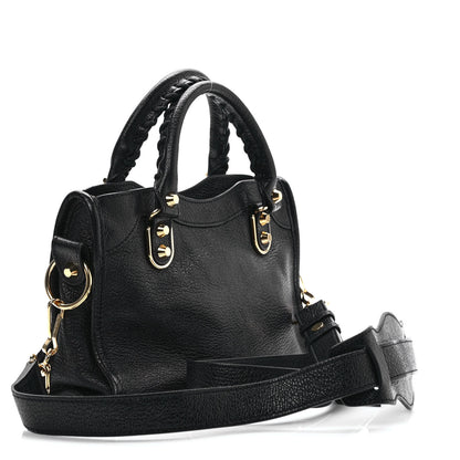 Balenciaga Chevre Gold Metallic Edge Hardware Mini City Black 3 of 9