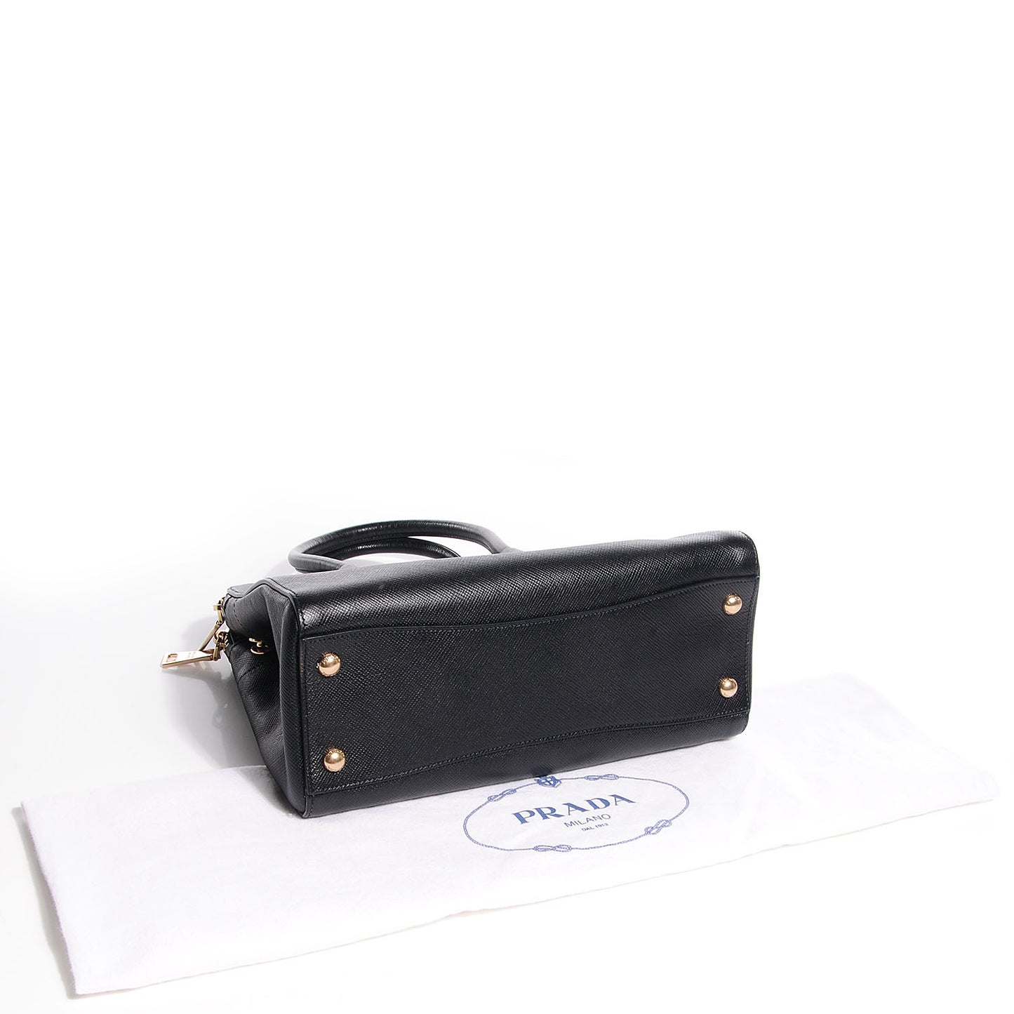 Saffiano Cuir Double Handle Mini Satchel Nero Black