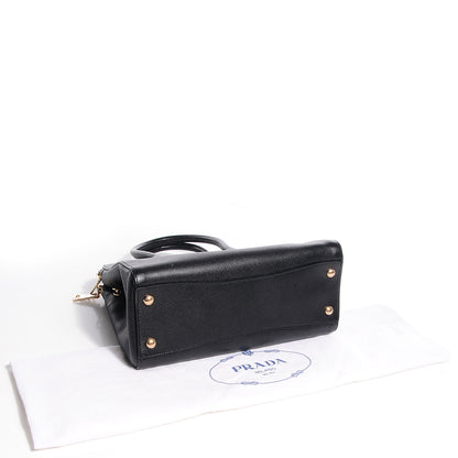 Prada Saffiano Cuir Double Handle Mini Satchel Nero Black 4 of 10